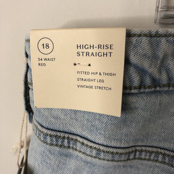 Universal Thread NWT Women's Vintage Stretch High-Rise Straight Jeans Size 18 - Picture 8 of 12